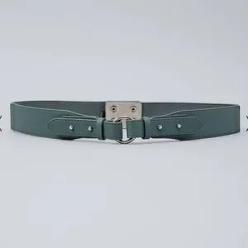 NWT! WHBM Utility Wide Stretch Belt in Wintergreen - Medium